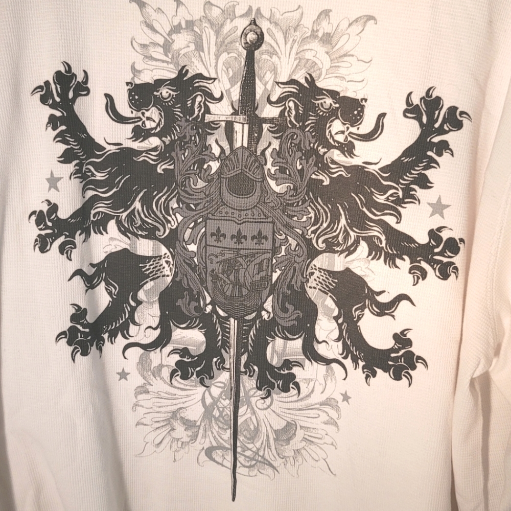 Long Sleeve white JF waffle cone shirt